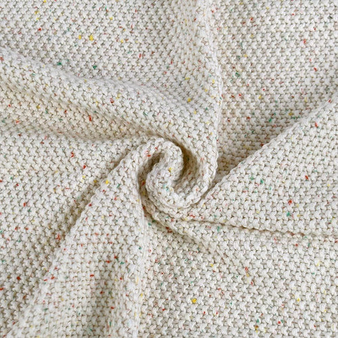 Knitted Baby Blanket, 100% Cotton Receiving Swaddle Crib Stroller Blanket, Shower Gift for Newborns, 40 x 31 (Oatmeal