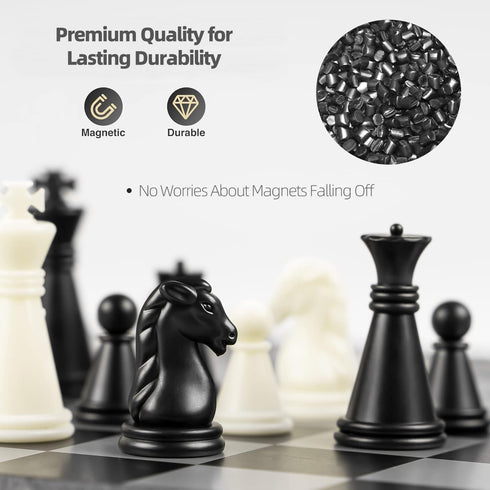 Travel Chess Set Magnetic Portable Folding Chess Board, Small 7.6 Inch