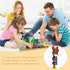 18 Set 3+, 4 Joqutoys Piece Train for Toddlers, Wooden Take-Along Tabletop Railroad for Kids Age Portable Durable Train