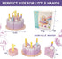 Wooden Birthday Fake Cake with Candles and Numbers - Pretend Play Food for Toddlers 1-3, Tea Party Learning Kitchen