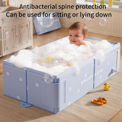 Generic Setup Folding Bath Basin - Kids Soaking Tub, Compact Shower Container, Easy Bathing Bucket, Sturdy Water