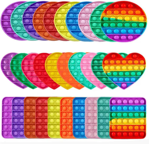 Joyisle 12pcs 5in Random Pop Bubble Fidget Sensory Toys, Pop Toy Bulk for