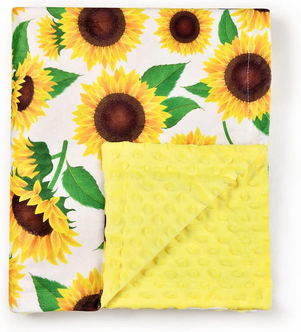 Boyoung Baby Blanket 30x40 Inch - Soft Minky Warm Receiving Blanket with Double Layer Dotted Backing for Newborns