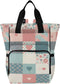 FLildon Simple Floral Checkered Diaper Bag Backpack Waterproof Mom Backpack Travel Tote with