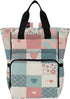FLildon Simple Floral Checkered Diaper Bag Backpack Waterproof Mom Backpack Travel Tote with