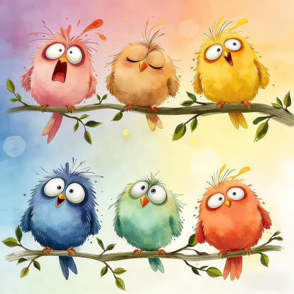 Funny Birds 1000 Piece Puzzle for Adults, Puzzles with Letters on Back,