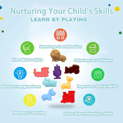 Yiklucg 6 53 Sets 5 3-4-8 Unleash Creativity with Unique Dino Molds and Pcs Play Dough Tools Dough Whit Bright Color