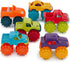 Battat Plastic Toy Cars - 6-Pack with Storage Bag, Colorful Toddler Trucks, Easy to Clean, Mini Monster Trucks for 2+