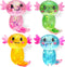 Puffwize 4pcs Axolotl Squishy Stress Relief Toy Glitter Fidget Toys Cute Malt Sugar