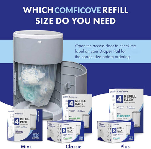 8 Pack Comficove Refills Compatible with DEKOR CLASSIC Diaper Pails | | Extra Thick Diaper Pail Refill Liners | Fresh