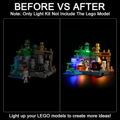 Upgraded Light Kit for LEGO Minecraft The Skeleton Dungeon Set, Compatible with LEGO 21189 (Model Not Included)
