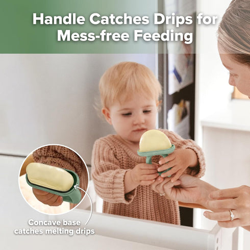Haakaa Baby Feeder & Baby Popsicle MoldsBlush + Pea Green