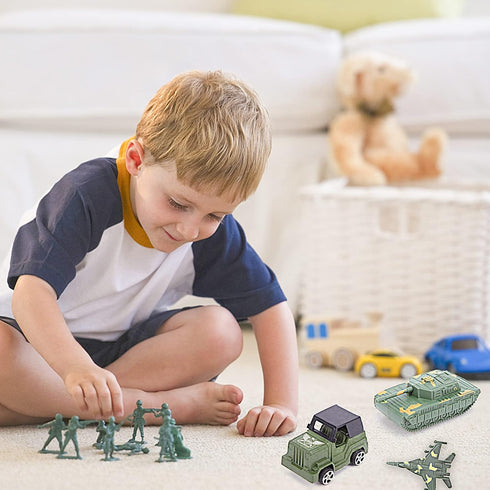 AMOR PRESENT 307 PCS Army Toys Military Set with Plastic Toy Soldiers, Figures, Accessories, Vehicles, and Aircraft