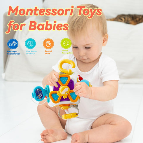 Busy Cube for Toddlers 2-3 - Montessori Sensory Activities Busy Board for Educational Learning and Travel