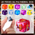 TecUnite 25 Pieces Polyhedral Dice Set with Black Pouch for Table Games (Bright Color, 6 Sides)