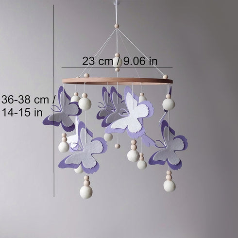 Handmade Purple Butterfly Crib Mobile for Baby Girls