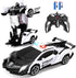 Transform RC Cars for Boys 4-12 - 2.4Ghz 1:18 Scale Remote Control Car Transforming Robot Toy Gifts for Boys 3-5, White