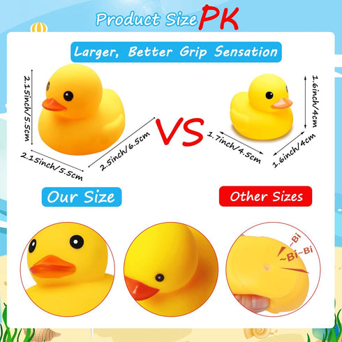 Ensbelei 20Pack, Yellow Rubber Ducks Bath Toys Bathtub Floating Squeaky Duck Bulk Baby Preschool Bath Toy for Baby