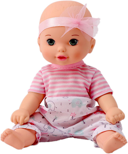 POCO DIVO Pink Headband Sweetie Cherub, 8-inch Toddler Girl Doll, Cute Newborn Infant Toy Baby with Romper Onesies