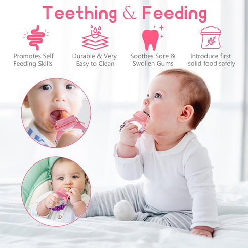 12 Pack 2 1 WAJIAYON Baby Fruit Feeder Pacifier - | Infant Food Feeder Pacifier & Baby Food Dispensing Spoon | Fresh