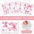 12 7.9 11.8 Inch Whaline Sheets Trendy Pink Bow Wall Stickers Light Pink Bow Knot Wall Decals Watercolor Room Mural