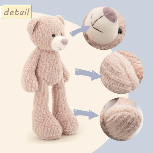 18" Pink Bear Stuffed Animal for Boys and Girls, Soft Adorable Plush Toys for Newborn Babies, Great Birthday Gifts