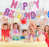 Purple Pink Happy Birthday Balloons Banner - 16 Inch Mylar Foil Letters Sign, Reusable Party Decorations for All Ages