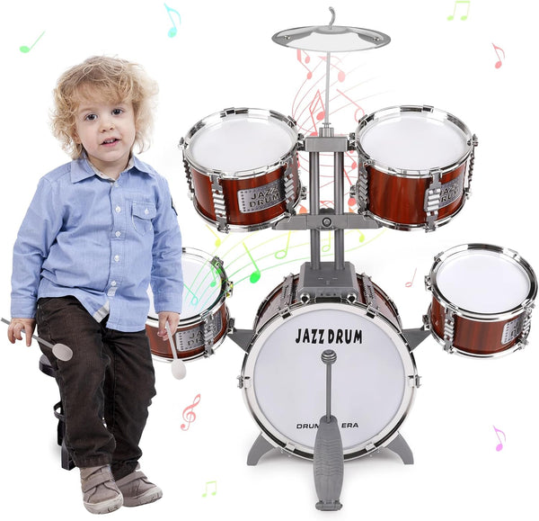 Toy Drum Set for Kids Ages 3-5 Toddler Jazz Drum Kit with