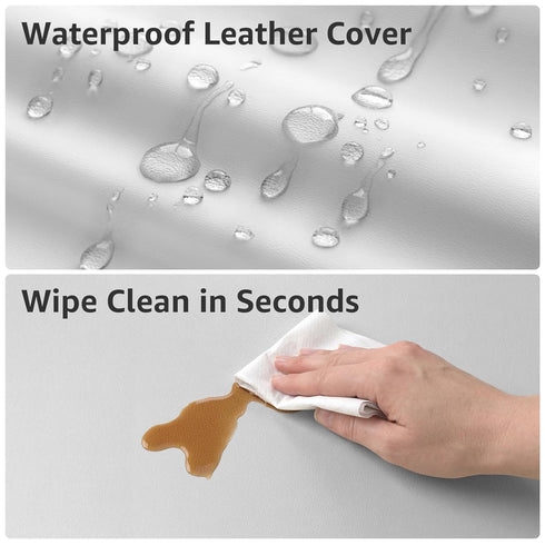 YENING Waterproof Leather Changing Pad - Washable Baby Diaper Mat - Grey
