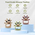 CAHILON 2 Pack 0-6 6-12 Baby Teething Toys Months, Adjustable Anti Dropping Wrist Teething Mittens, Food Grade Silicone