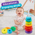 Spinning Stacking Toys for Babies 12+ Months, Rainbow Ring Flowers Animals Fruits Theme Stacker for Toddlers