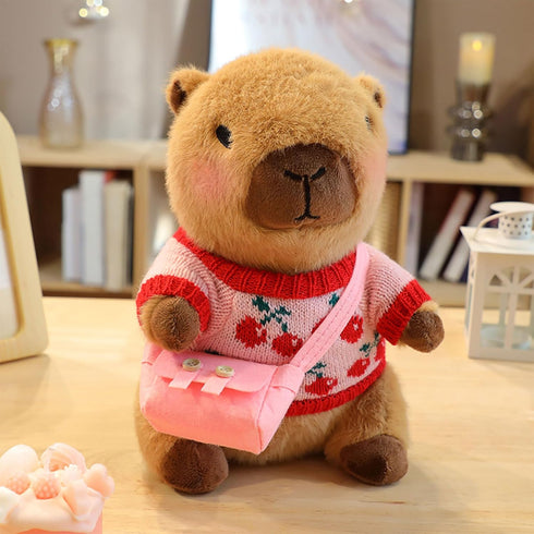 9 10.2 Capybara Plush with pcs Clothes & Accessories, in Cute Capybara Stuffed Animal Plush Toys, Dress Up Cute