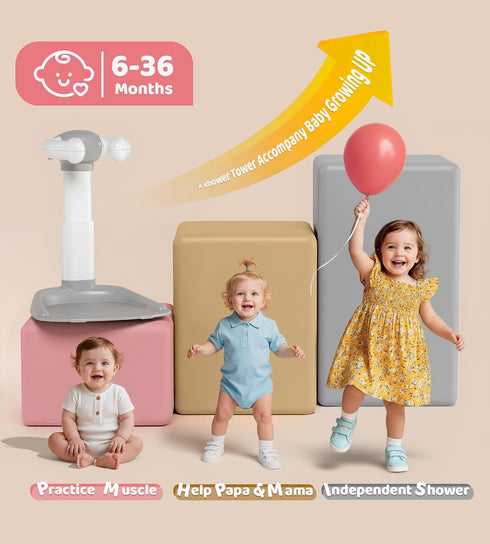 Wanchouse (636 Baby Bath Stand, Foldable Standing Bathtub for Baby, Shower Stand and Bath Support for Infants