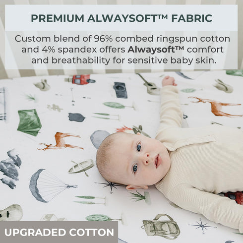 2 Pack Pack Pack Pobibaby - Premium N Play Sheets Fitted for Standard and Plays and Mini Cribs - Ultra-Soft Cotton