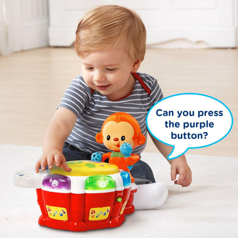 VTech Baby Beats Monkey Drum - Toy Drum with AAA Battery and Manual