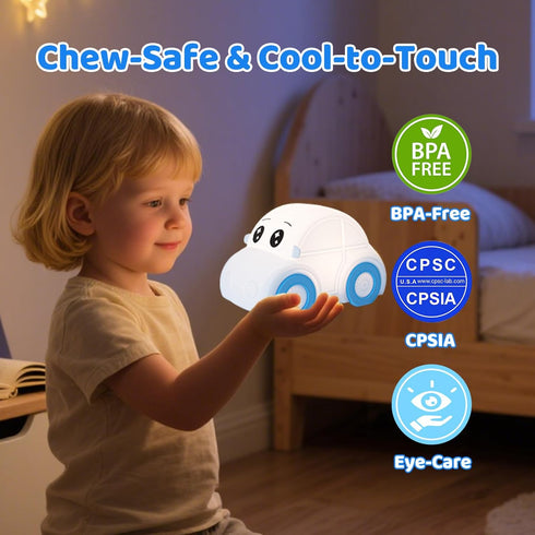 GAGBC Dimmable+1800mAh Cute Baby Toddler Car Kids Night Light for Kids, Rechargeable+Timer+Portable+Silicone+Squishy