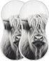 Muslin Baby Burp Cloths Set of 4 - Soft Absorbent Highland Cow Washcloths, Bibs, Face Towels for Newborn Boys & Girls,