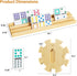 12 Set 4 91 9 ELONGDI Mexican Train Double Dominoes with Wooden Trays/Racks in Portable Carrying Case Colorful Tiles