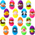 ThinkMax 16 pcs Easter Eggs Filled with Mini Plush Animals Toy for Easter Basket Stuffers/Fillers, Easter Eggs Hunt