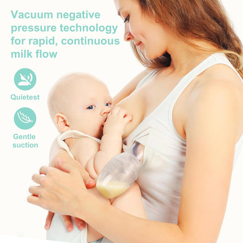 Bumblebee Manual Breast Pump with Breastfeeding Milk Saver, Stopper & Lid in Gift Box, Food Grade Silicone