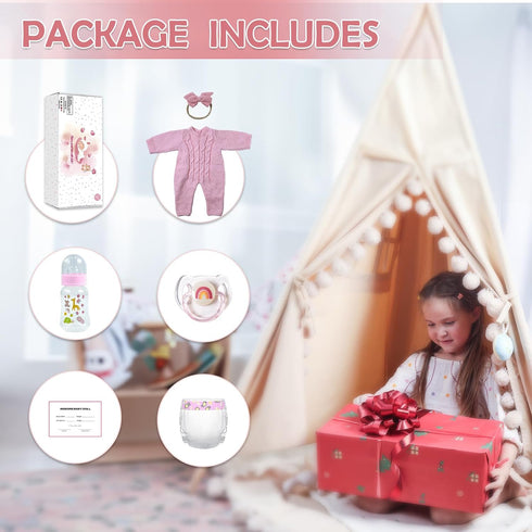 18-Inch 3+ WOOROY Realistic Reborn Baby Dolls Real Life Sleeping Newborn Girl, Lifelike Doll with Weighted Soft Body