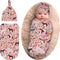 Horse Baby Stuff Gift for Girls - Soft Stretchy Pink Baby Swaddle Blanket Beanie Set for Baby Shower