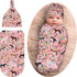 Horse Baby Stuff Gift for Girls - Soft Stretchy Pink Baby Swaddle Blanket Beanie Set for Baby Shower