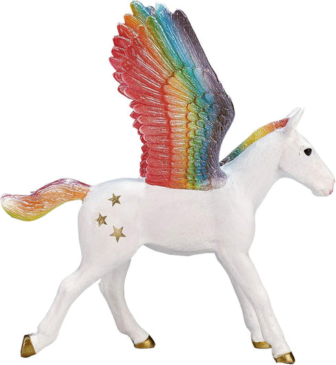 MOJO Pegasus Baby Rainbow Realistic Fantasy Toy Replica, Hand Painted Figurine