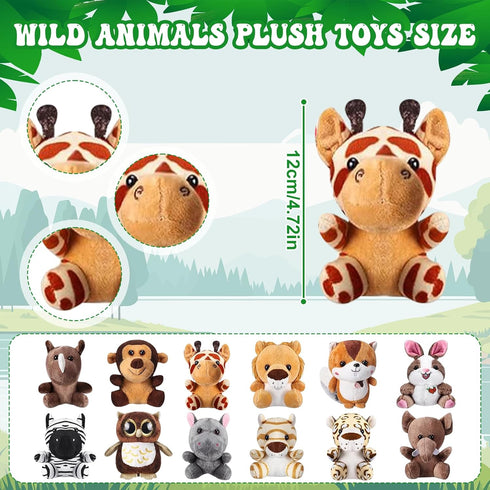 Jiytivity 38 12 12 12 1 1 Pcs Safari Jungle Party Favors Include Foldable Paper Boxes Forest Mini Stuffed Animals