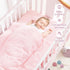 Set, 3-Piece Set Set Girl Crib Bedding Crib Comforter for Girls, Boho Ruffle Pink Nursery Bedding Include Crib