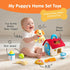 1 Set 1-3, hahaland Montessori Toys for Year Old Plush Puppy Sensory Toy with Dog House, Rattle, Crinkle, Mirror