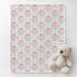 Cstdyfrv Summer 60x80in Pastel Flowers Bows Striped Baby Blankets for Boys Girls Pink Blue Hydrangea Floral Ribbon Bows
