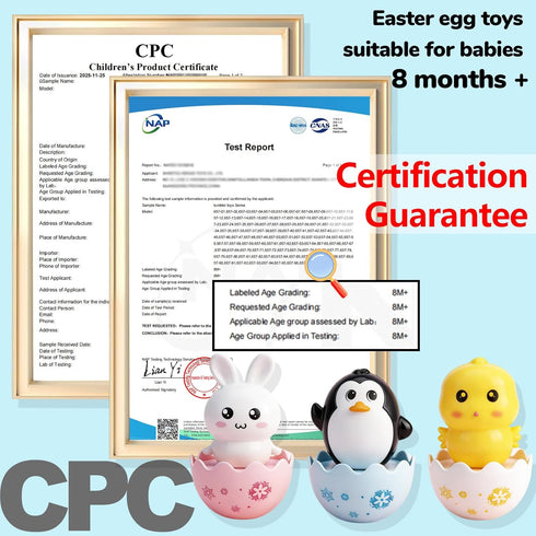8 Lukax Baby Easter Egg Toys - Bunny Chick Baby Easter Basket Stuffer, Plastic Easter Egg Toys with Rattles, Toddler
