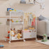 3in1 BBLIKE Diaper Caddy Organizer - Diaper Caddy & Rolling Diaper Cart with Kids Clothing Rack for Nursery and Baby